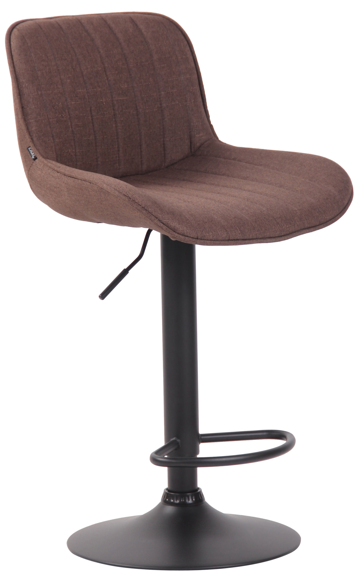 Tabouret de bar Lentini en Tissu avec Piètement trompette en Métal Marron Noir