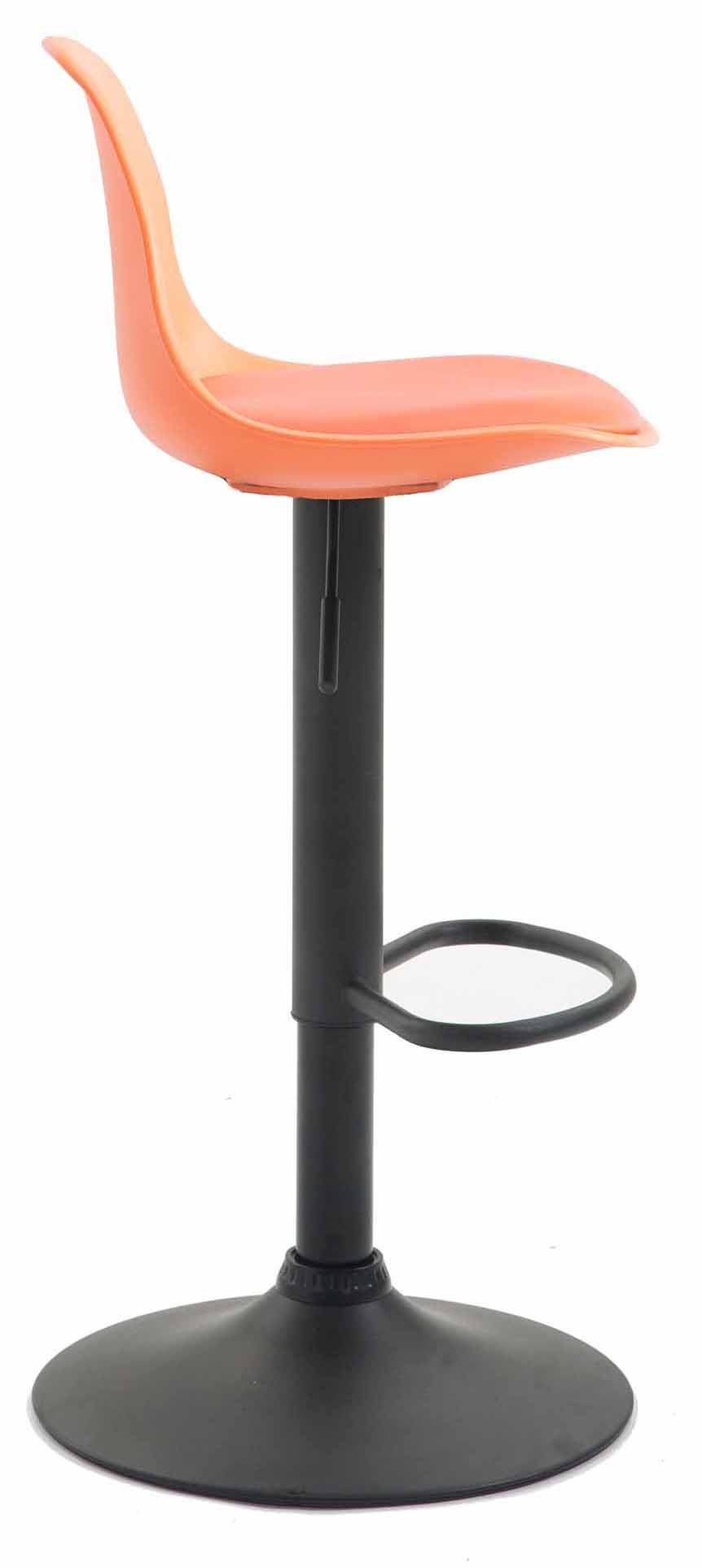 Lot de 2 tabourets de bar Kiel similicuir et coque en plastique Orange Noir