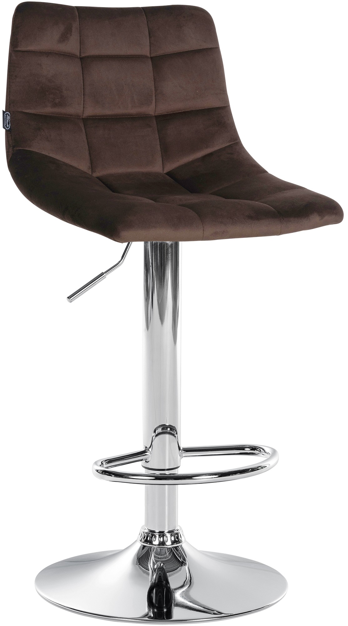 Tabouret de bar Jerry velours Marron Chrome