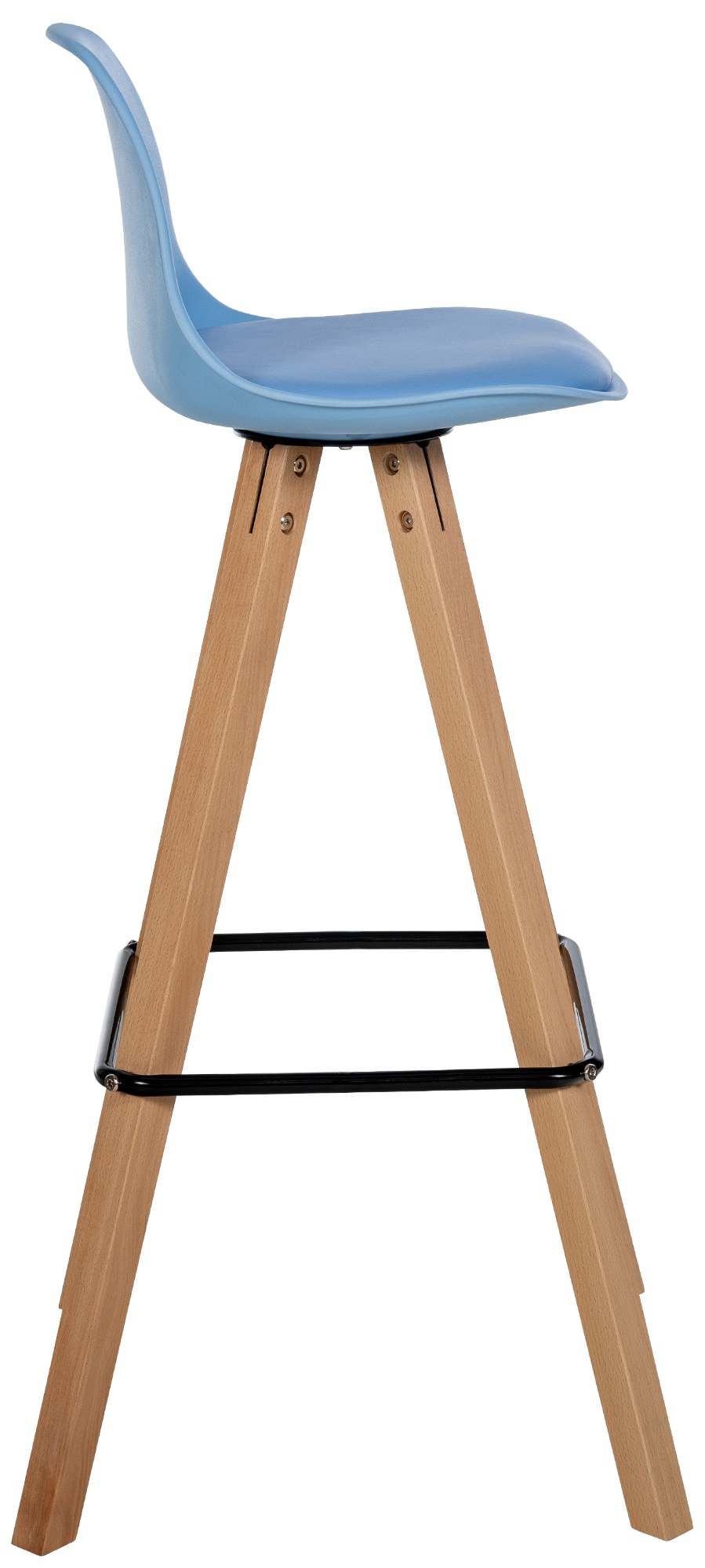 Tabouret de bar Corbin similicuir Square Bleu Nature