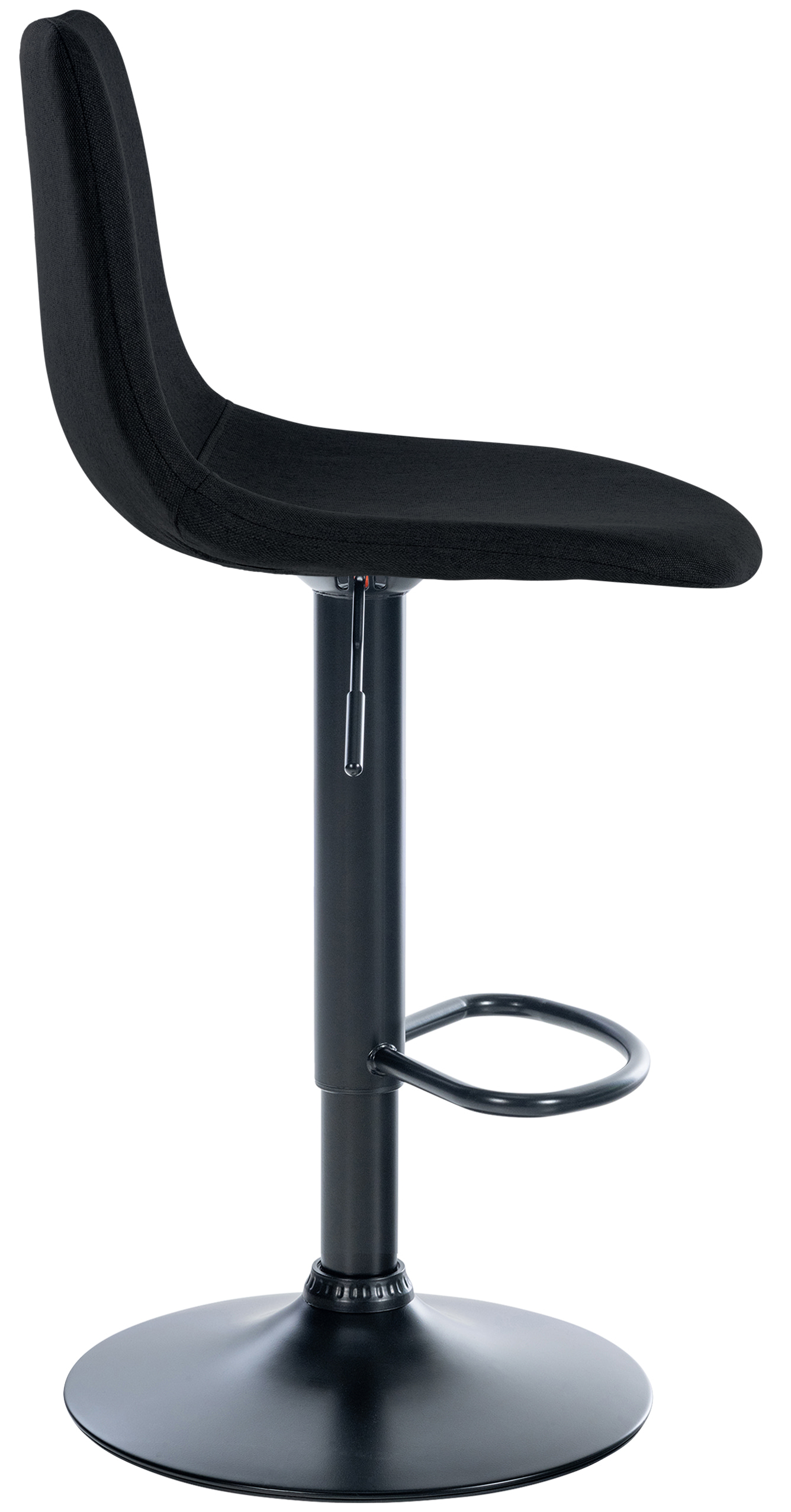 Tabouret de bar Divo en Tissu Pied trompette en Métal Noir Noir