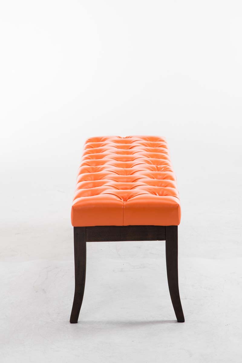 Banc Ramses similicuir antique sombre Orange 120 cm