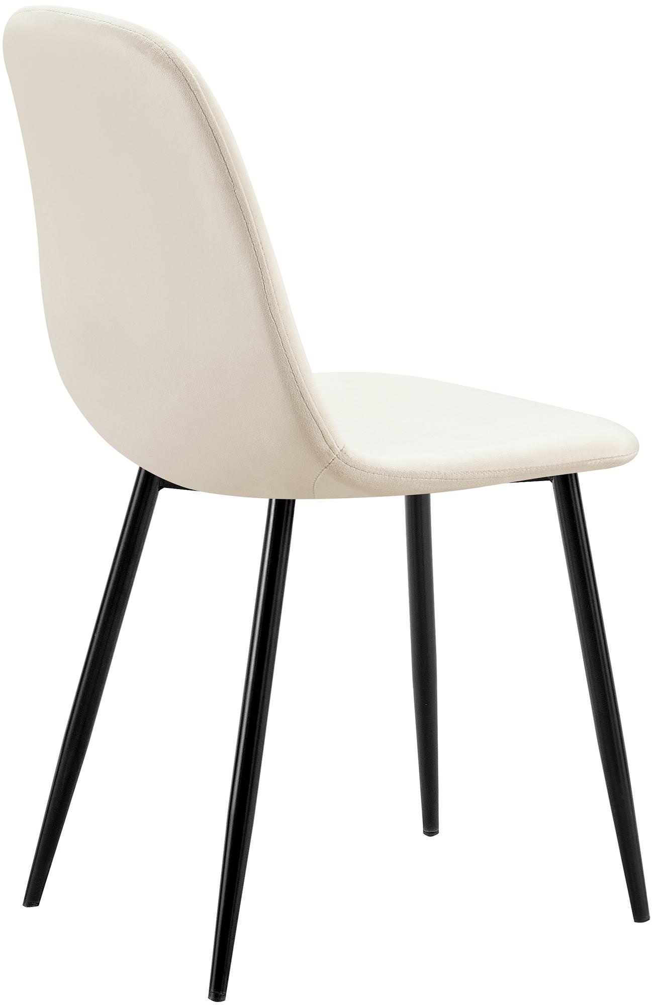 Lot de 4 chaises de salle à manger Baxter velours Blanc crème