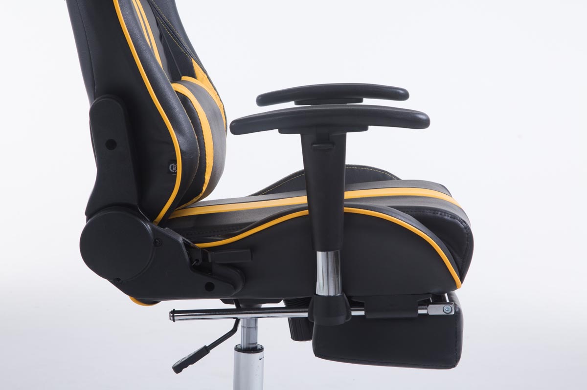 Fauteuil de bureau Limit similicuir avec ou sans Repose-pieds téléscopique Noir / Jaune avec repose-pieds