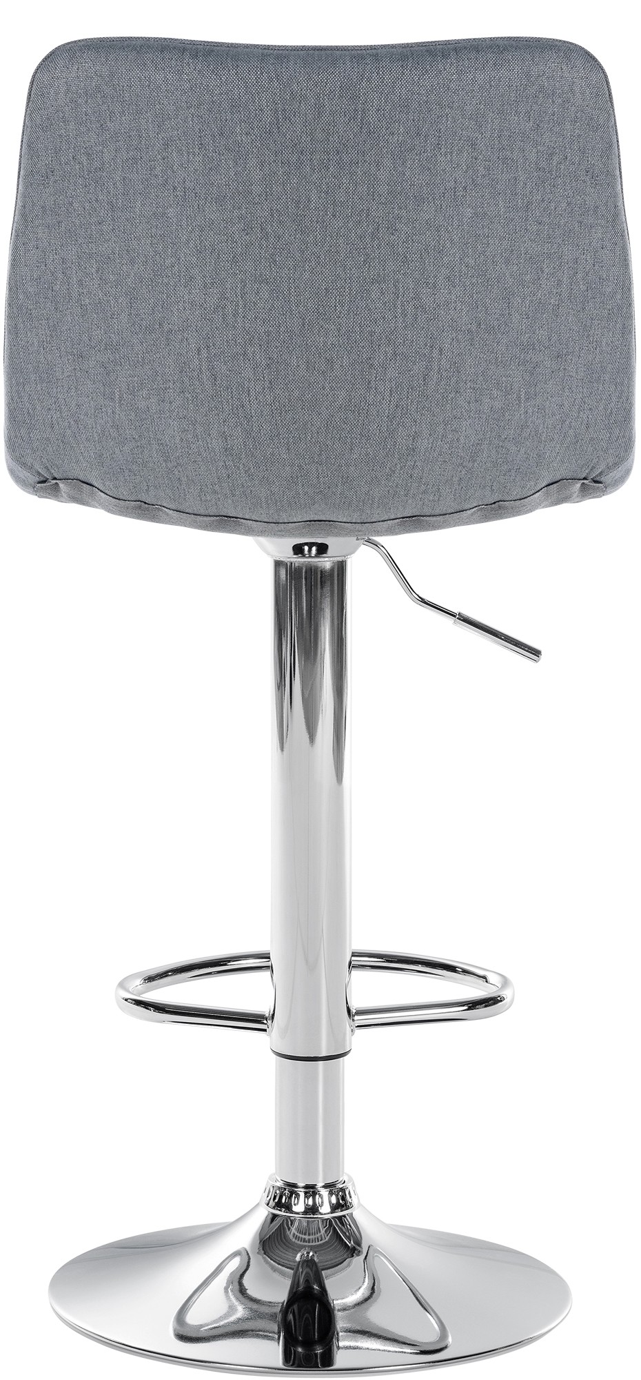 Tabouret de bar Lex en Tissu Pied trompette en Métal Gris Chrome