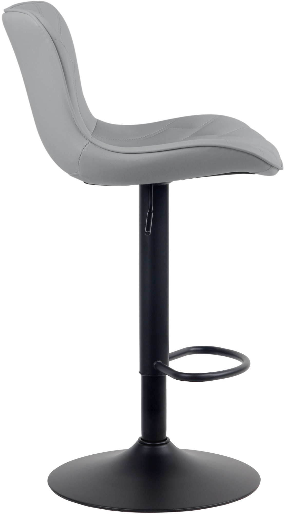 Tabouret de bar Linus Pied en Métal Hauteur réglable Siège pivotant Gris Similicuir