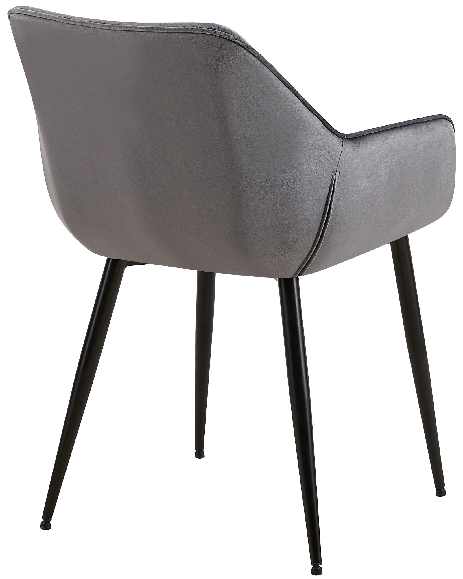 Lot de 2 chaises de salle à manger Vessa Gris foncé Velours