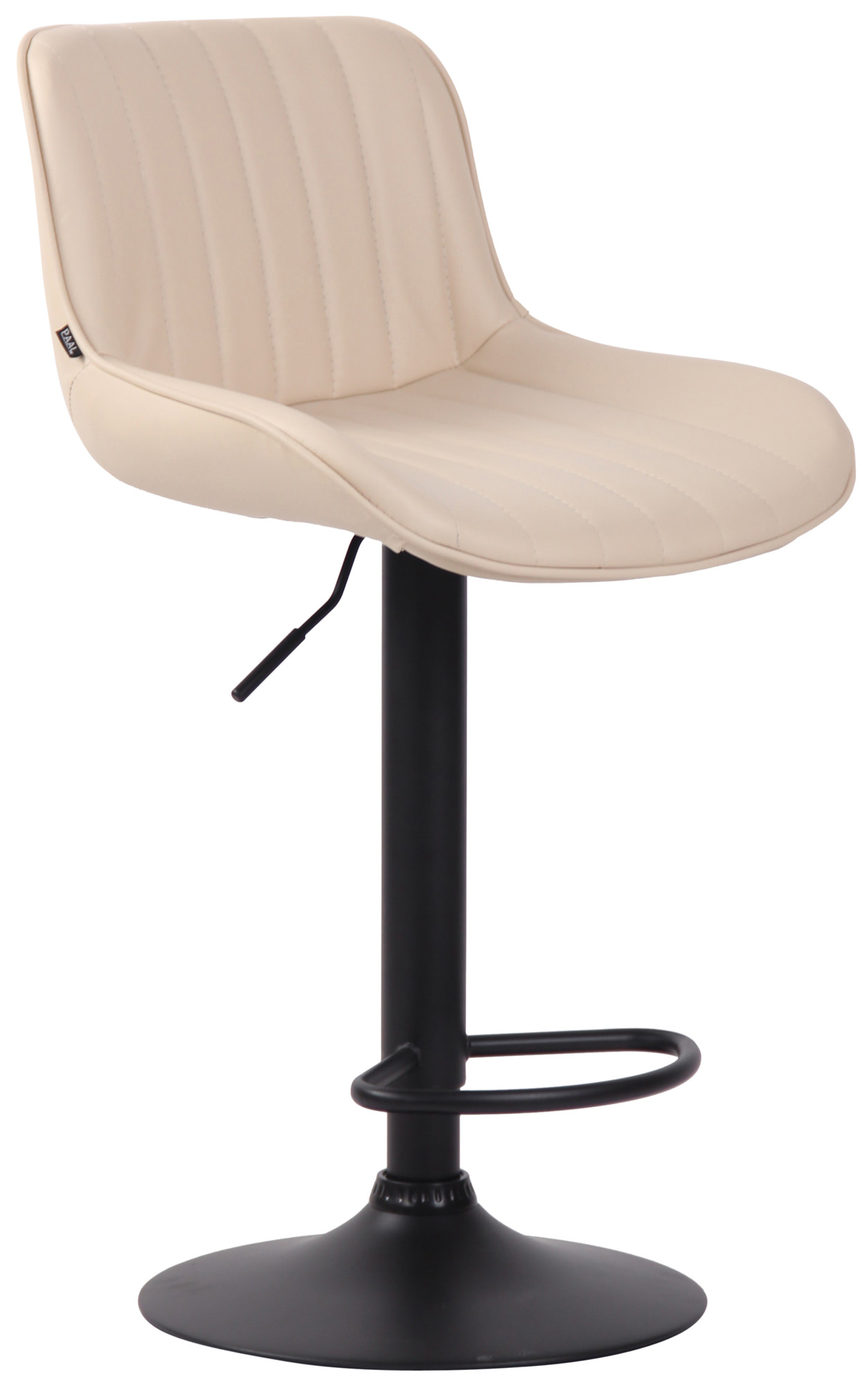 Tabouret de bar Lentini en Similicuir avec Piètement trompette en Métal Crème Noir