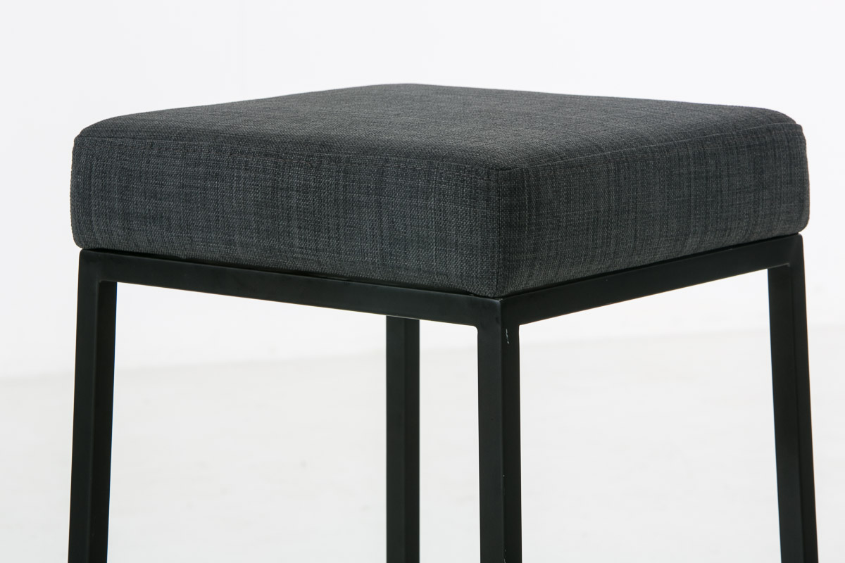 Tabouret de bar Montréal 85 Tissu Gris foncé Noir