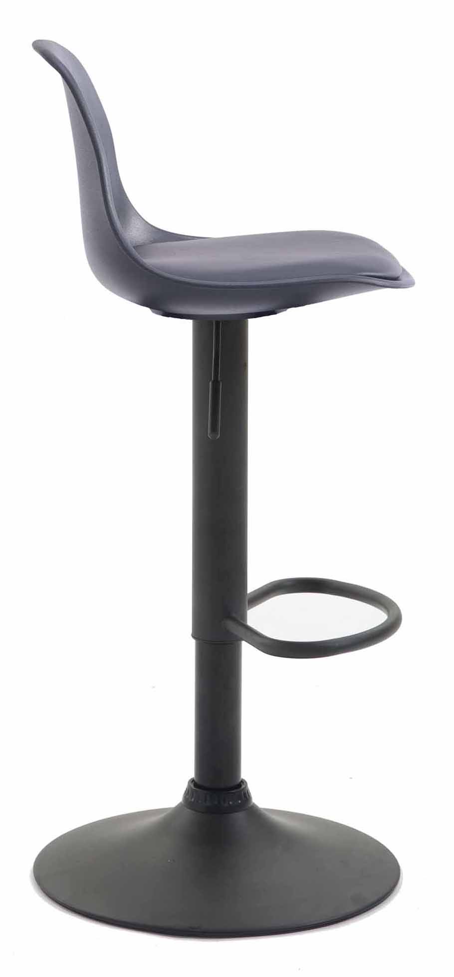 Lot de 2 tabourets de bar Kiel similicuir et coque en plastique Noir Noir