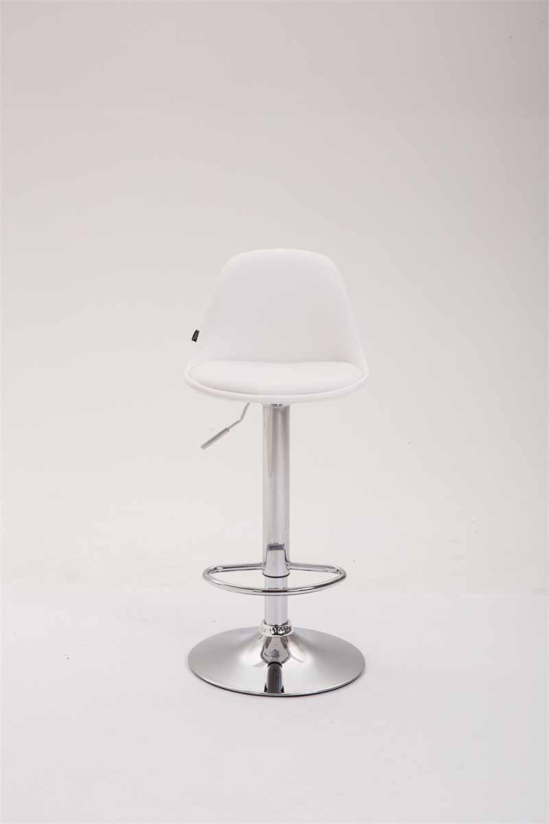 Tabouret de bar Kiel assise et dossier rembourrés similicuir Blanc Chrome