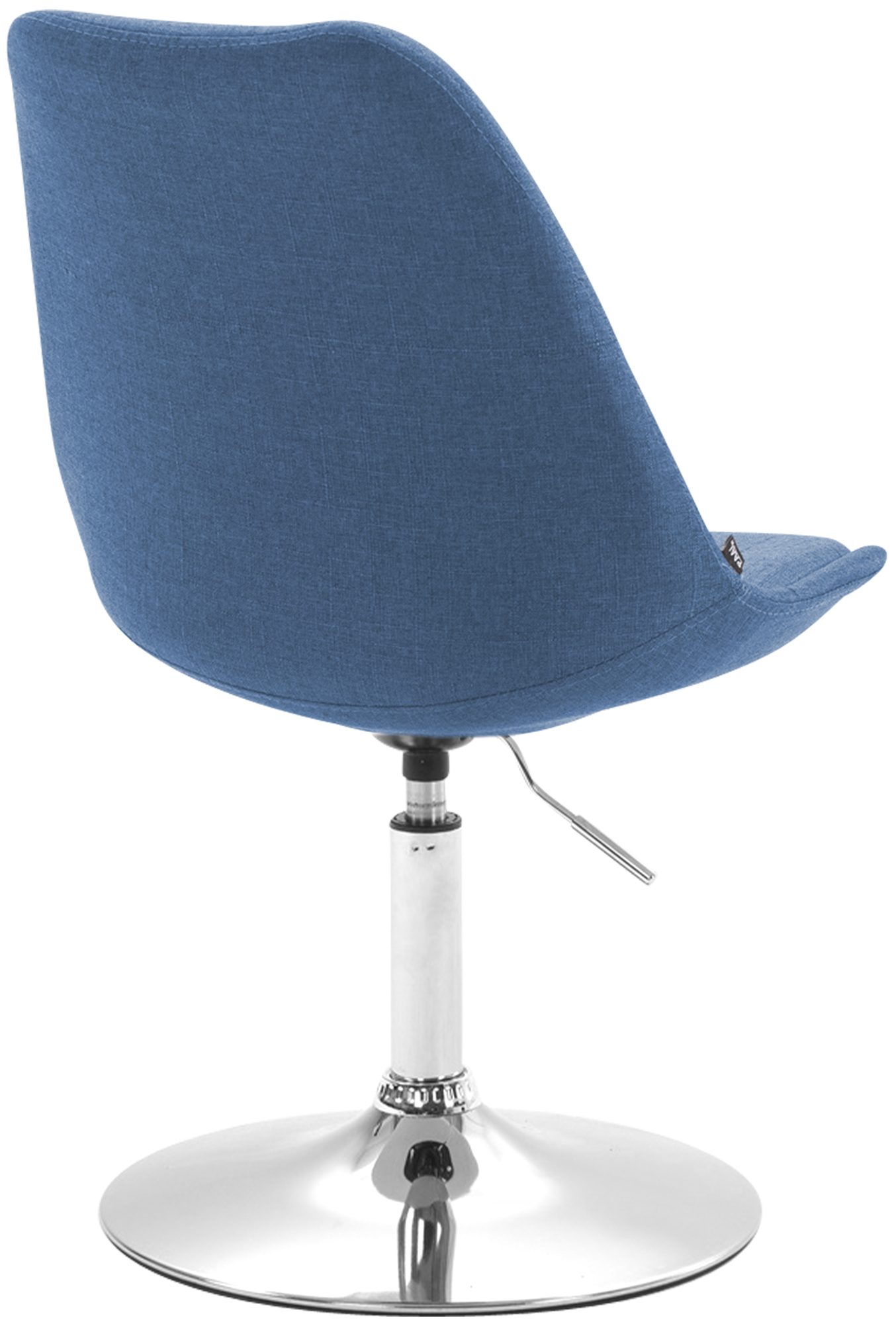 Chaise de salle à manger Maverick tissu avec pied trompette Bleu Chrome