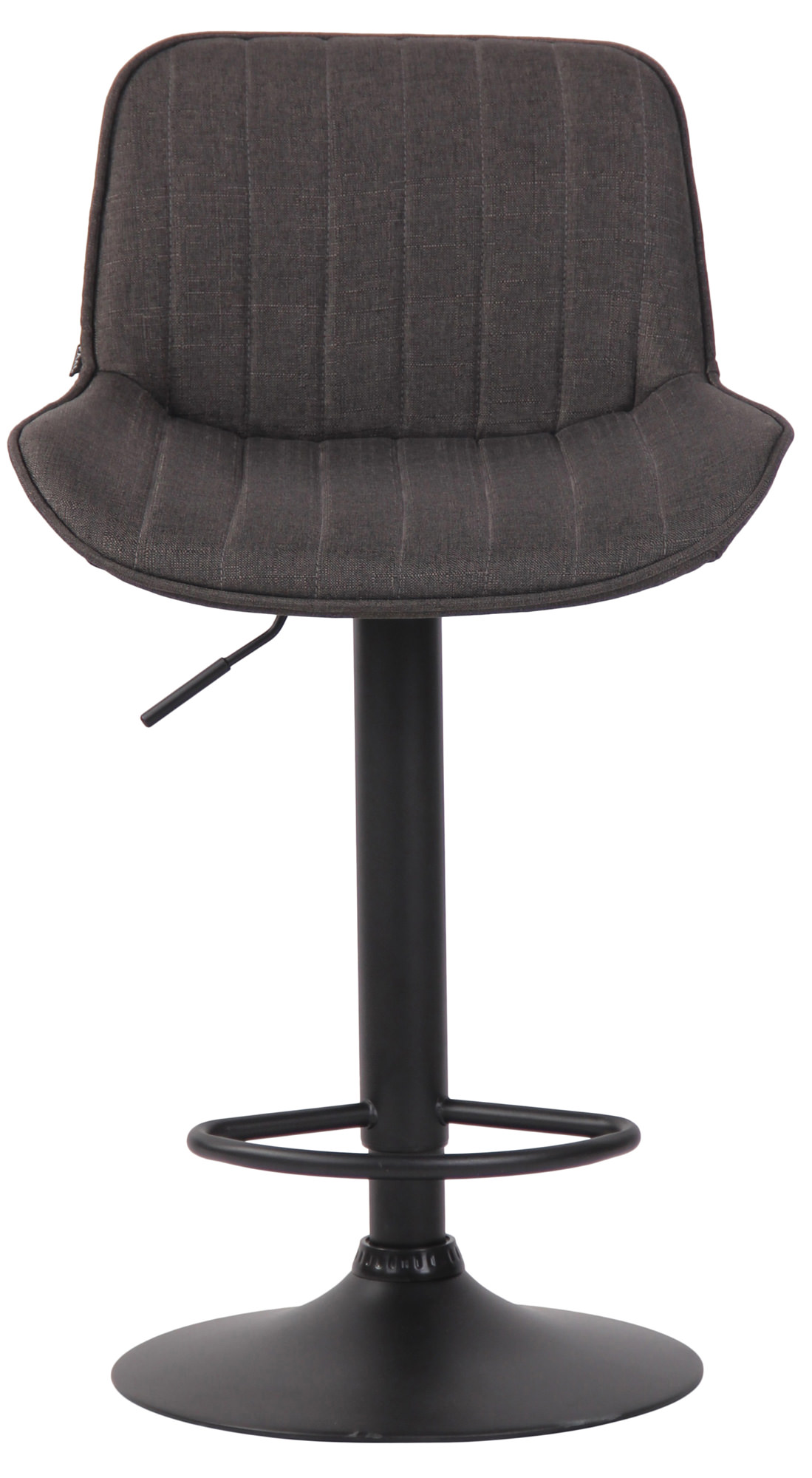 Tabouret de bar Lentini en Tissu avec Piètement trompette en Métal Gris foncé Noir