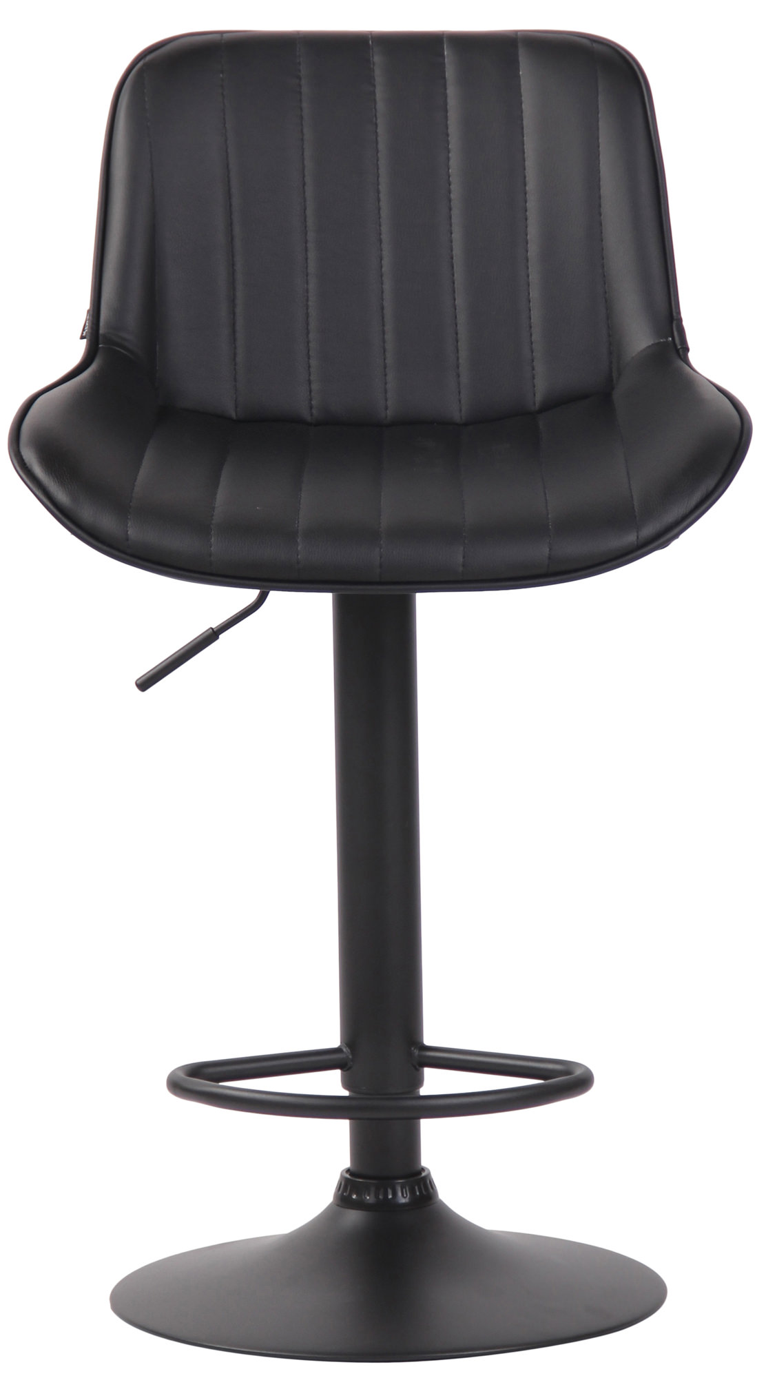 Tabouret de bar Lentini en Similicuir avec Piètement trompette en Métal Noir Noir