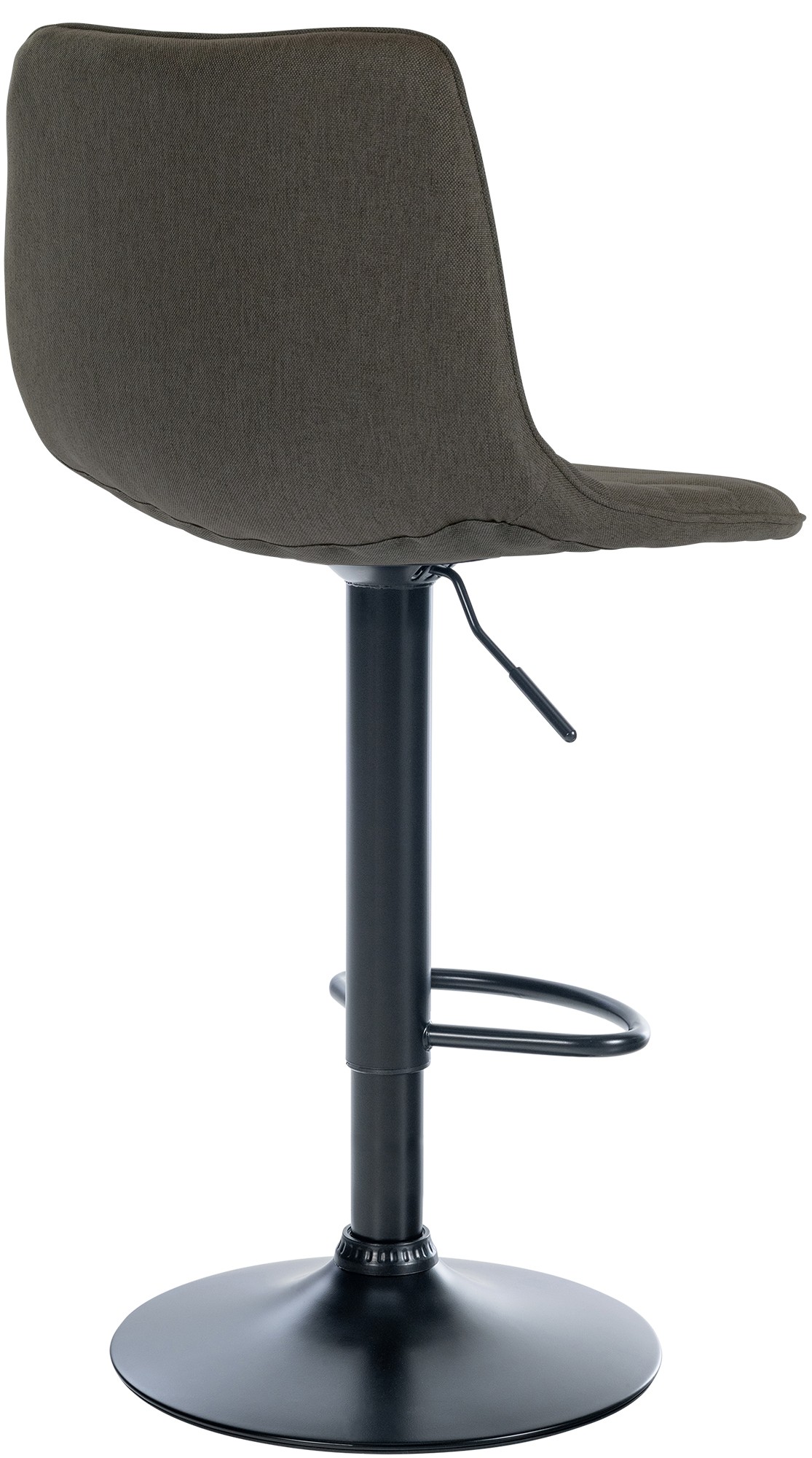 Tabouret de bar Lex en Tissu Pied trompette en Métal Taupe Noir