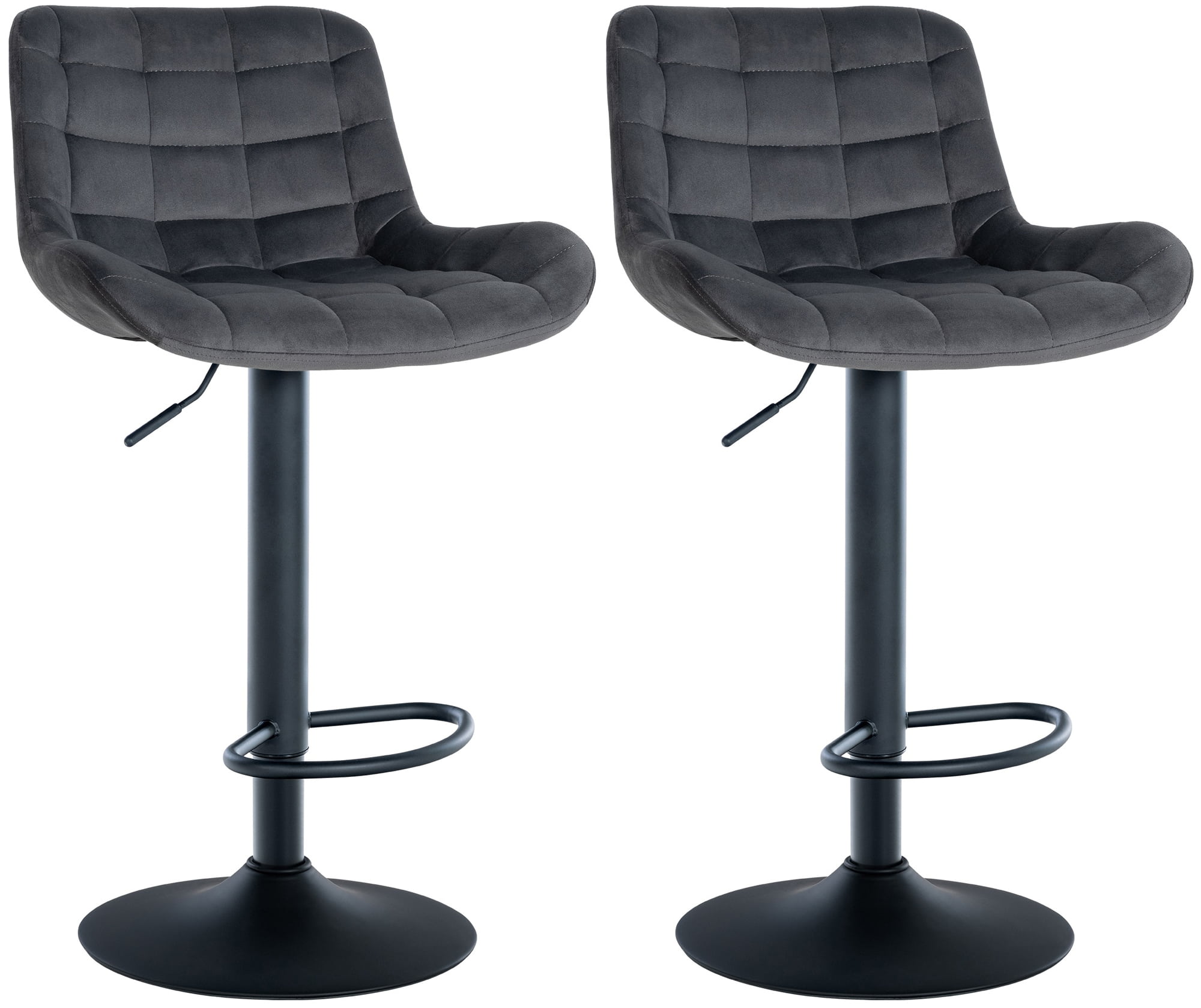 Lot de 2 tabourets de bar Tover Gris foncé Velours