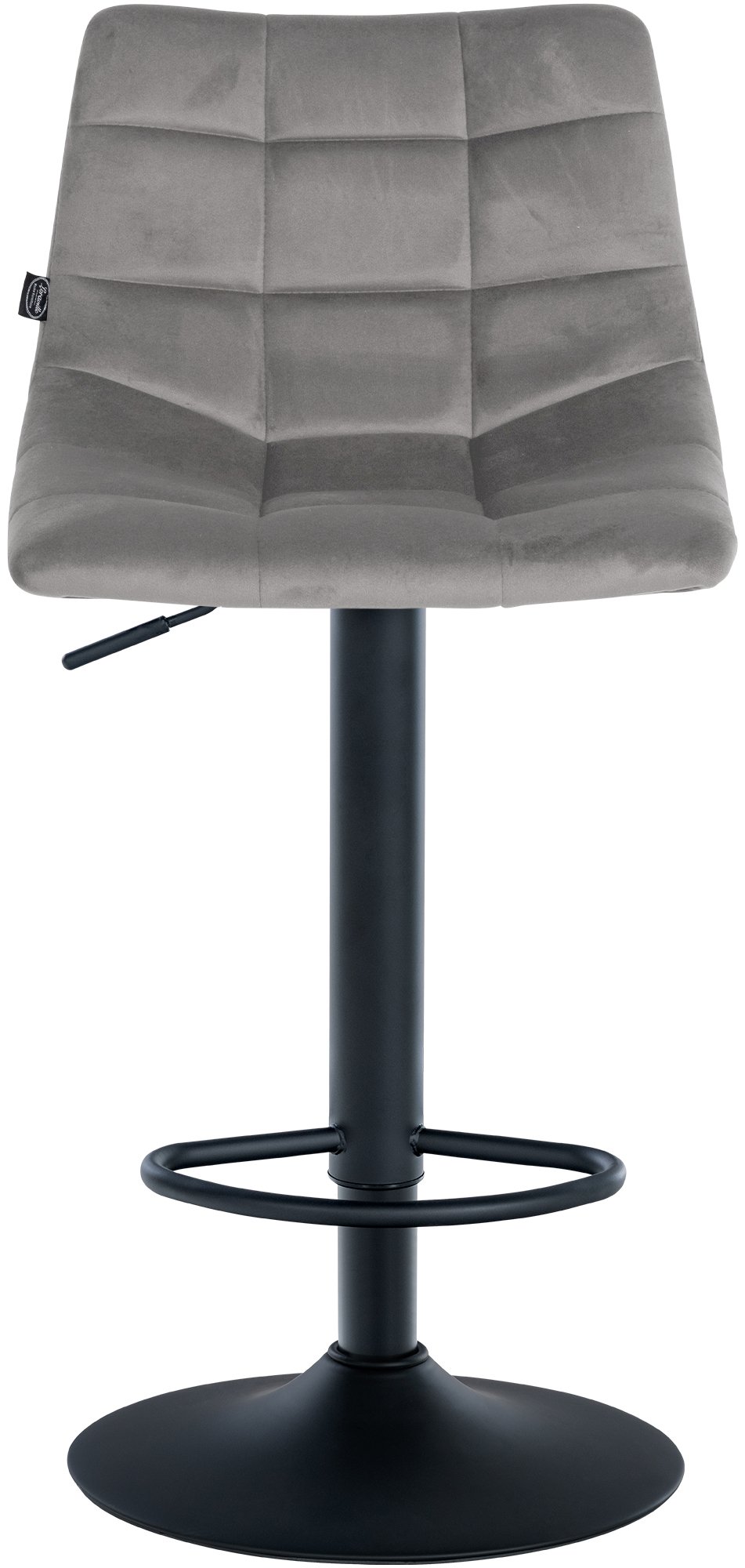 Tabouret de bar Jerry velours Gris Noir