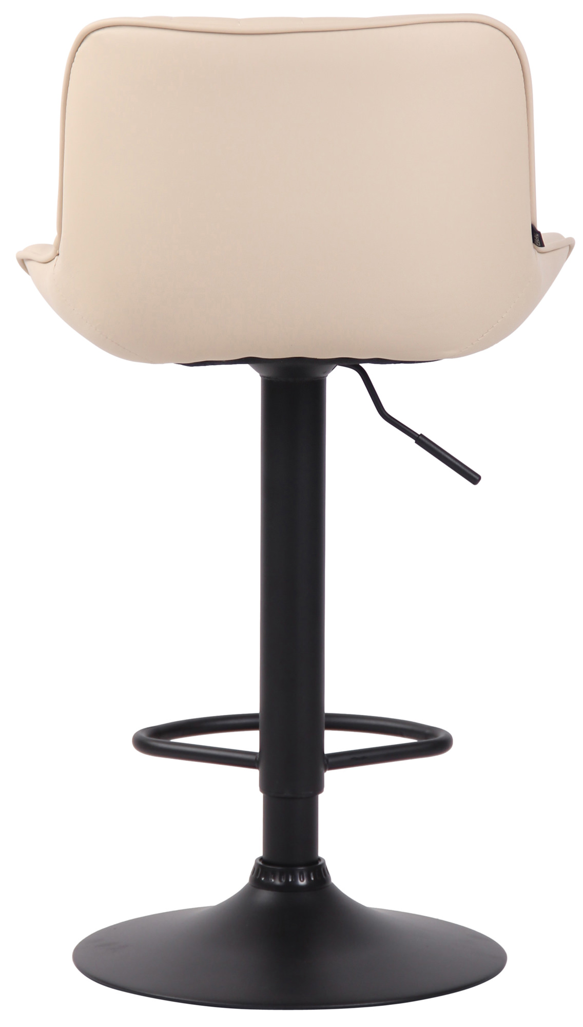 Tabouret de bar Lentini en Similicuir avec Piètement trompette en Métal Crème Noir