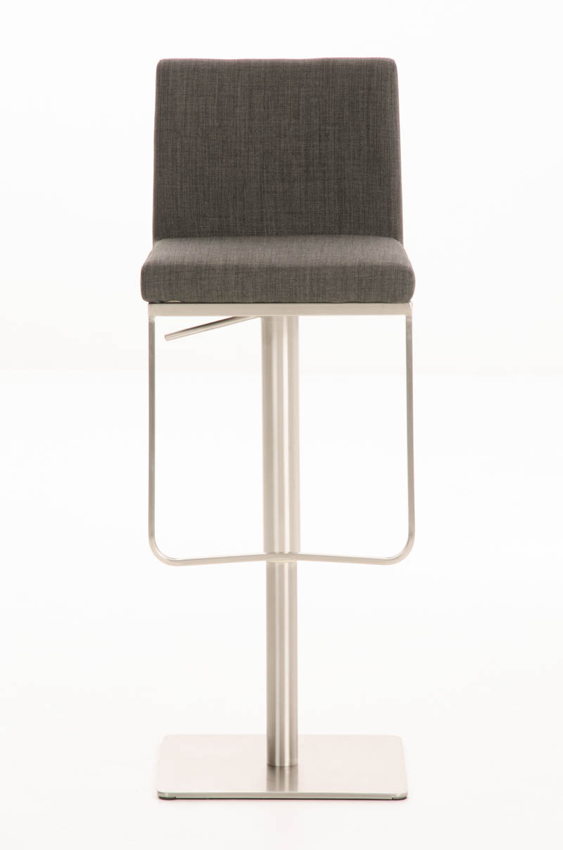 Tabouret de bar Panama tissu avec pied en métal Gris foncé Acier inoxydable