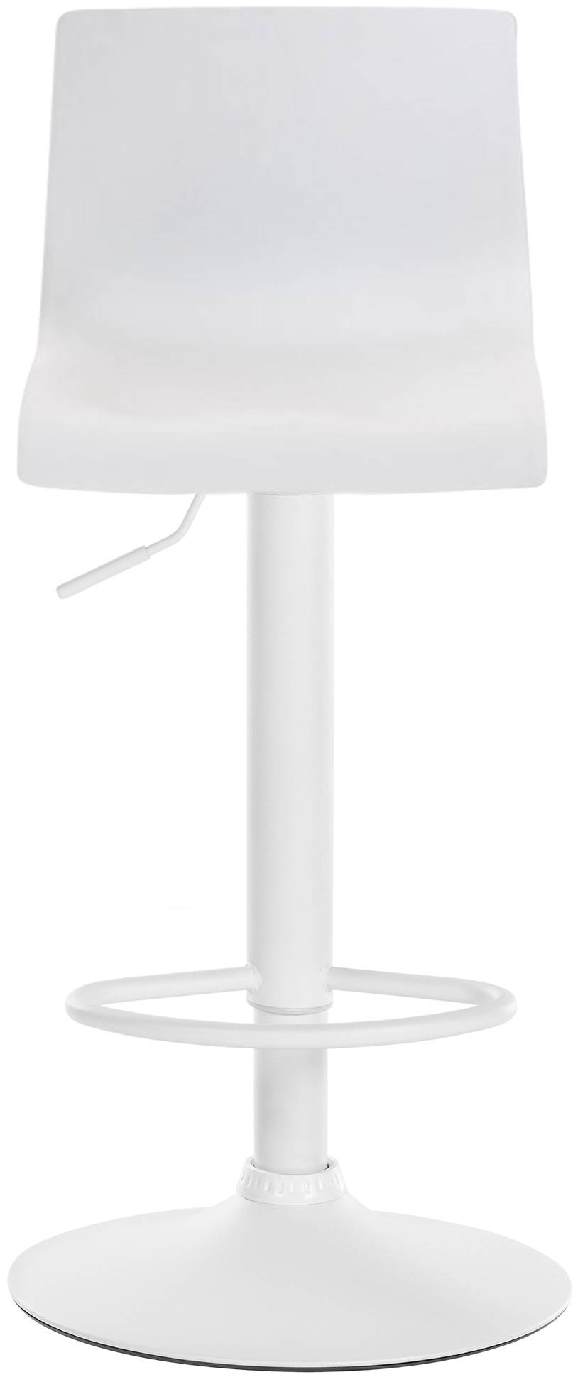 Tabouret de bar Hover Réglable en Hauteur Assise Plastique Métal blanc mat Blanc