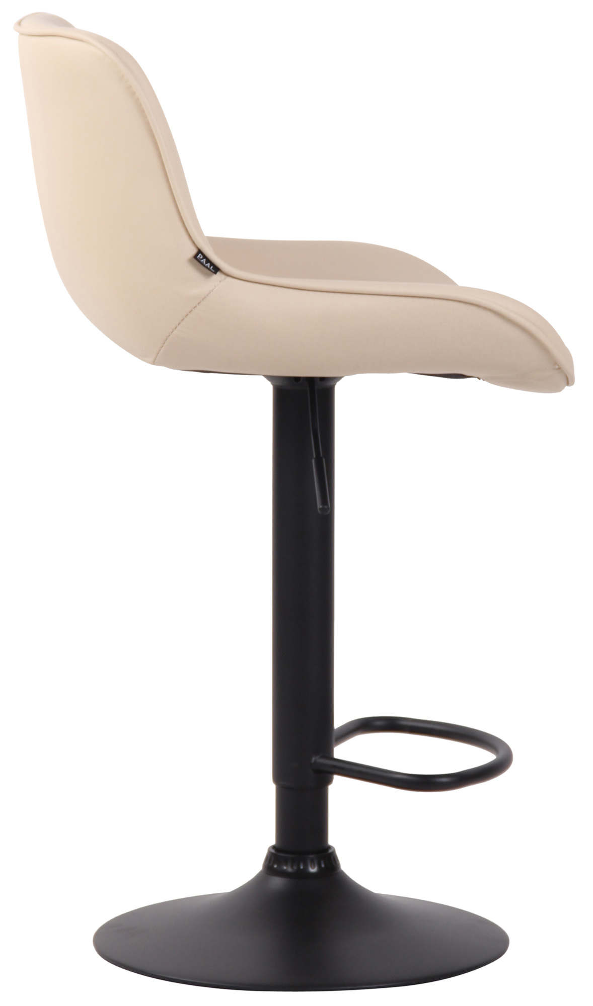 Tabouret de bar Lentini en Similicuir avec Piètement trompette en Métal Crème Noir