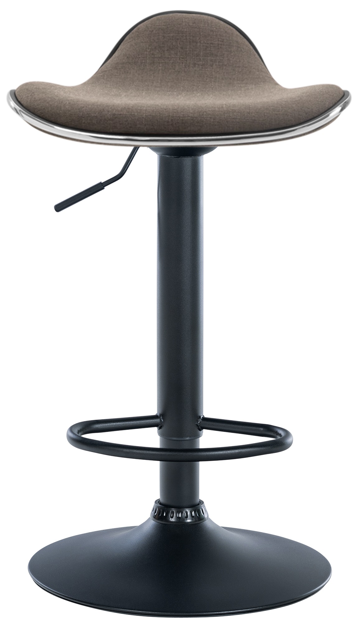 Tabouret de bar Shanghai tissu avec pied en métal Taupe Noir