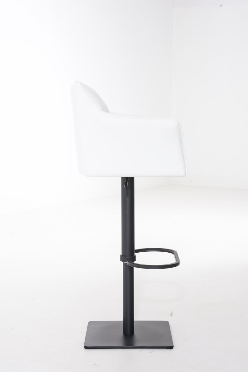 Tabouret de bar Damaso en similicuir Blanc Noir