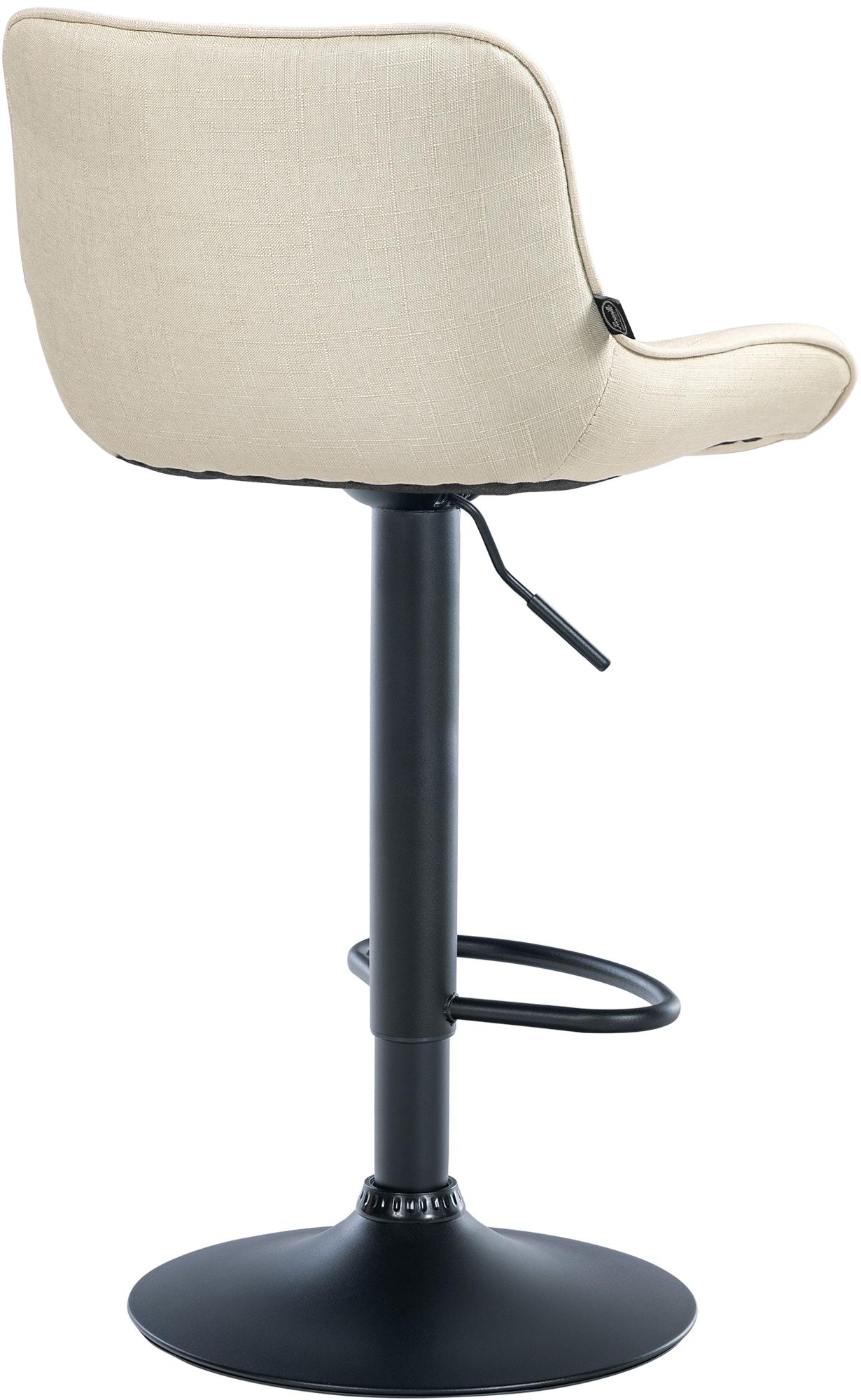 Tabouret de bar Vonore Tissu Crème Noir