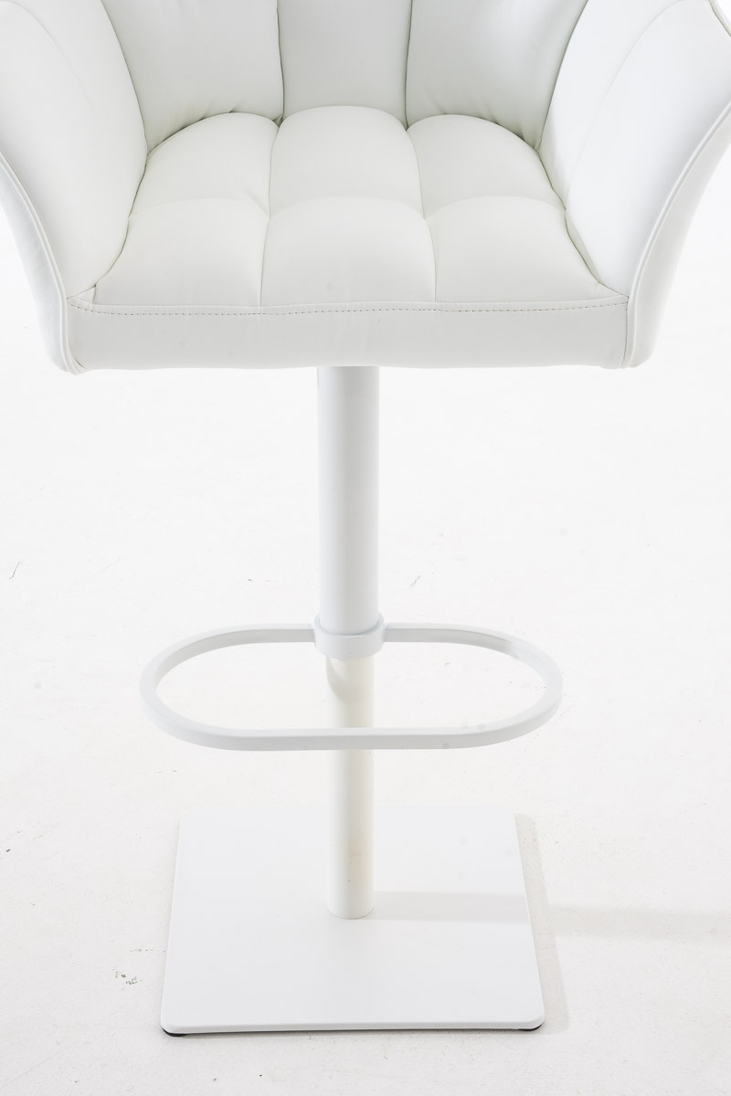 Tabouret de bar Damaso en similicuir Blanc Blanc