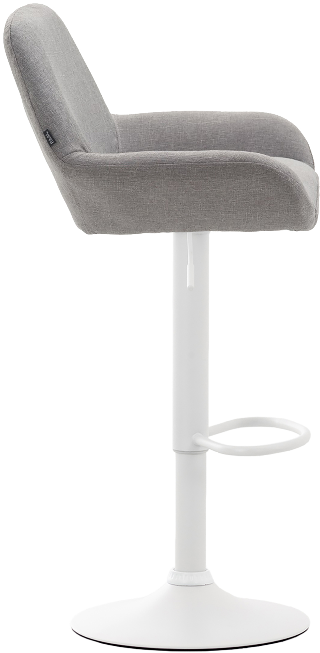 Lot de 2 tabourets de bar Braga en tissu Gris Blanc