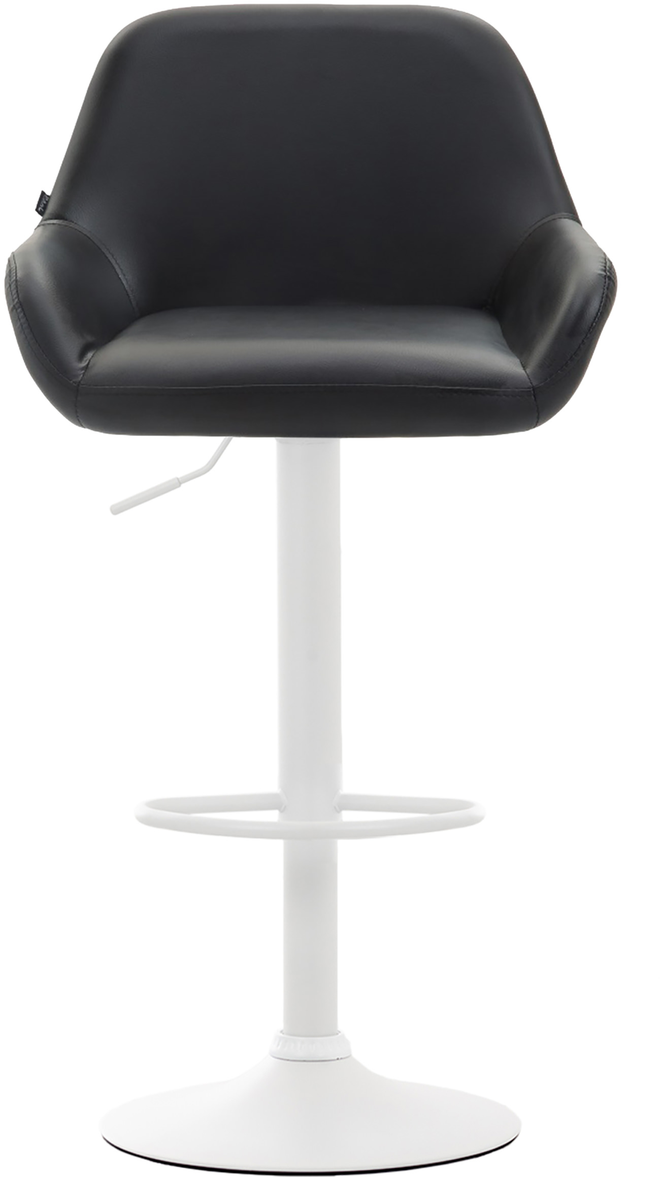 Tabouret de bar Braga similicuir avec pied en métal Noir Blanc