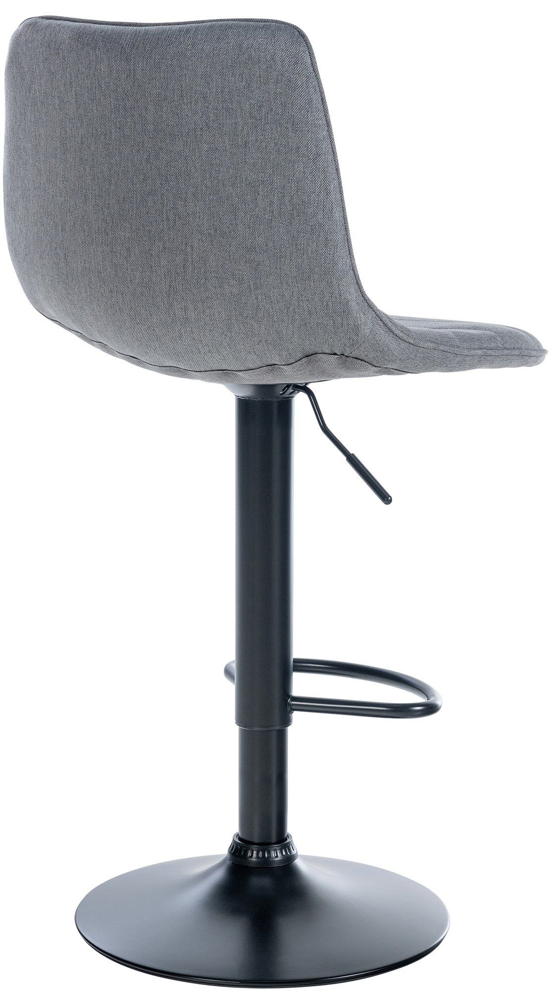 Tabouret de bar Lex en Tissu Pied trompette en Métal Gris Noir