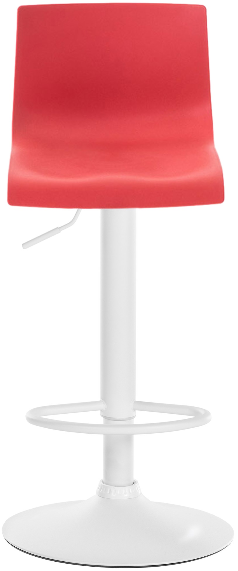 Tabouret de bar Hover Réglable en Hauteur Assise Plastique Métal blanc mat Rouge