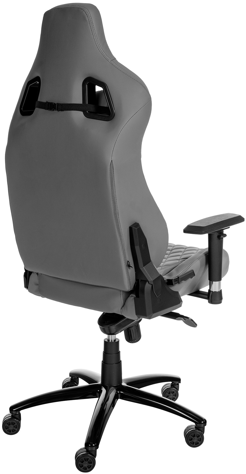 Fauteuil de bureau Gamer Keren en véritable cuir Gris