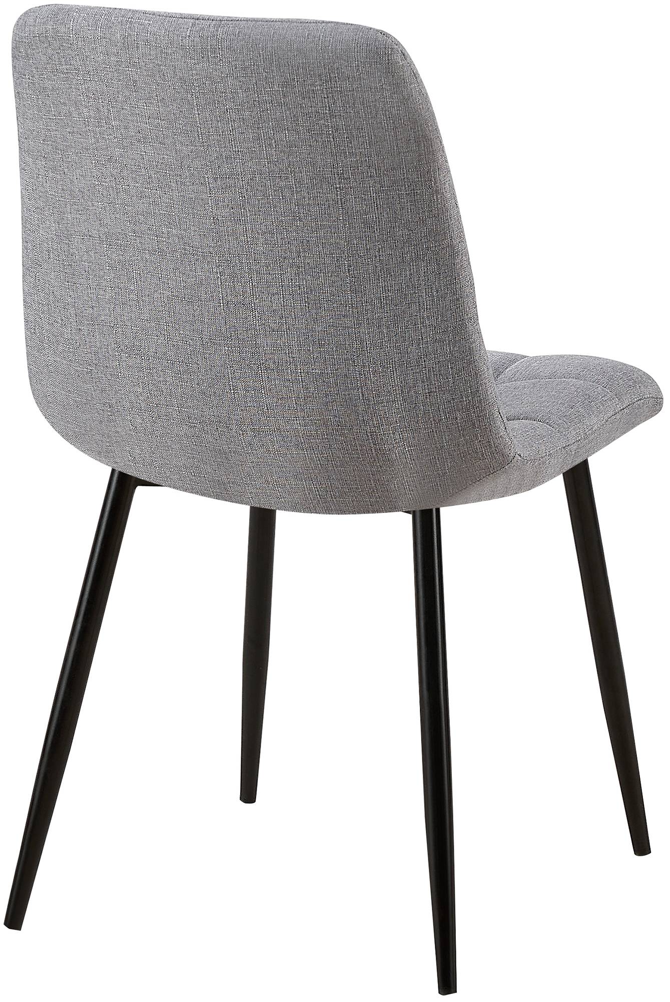 Lot de 2 chaises de salle à manger Tilde avec Piètement en métal noir Gris Tissu