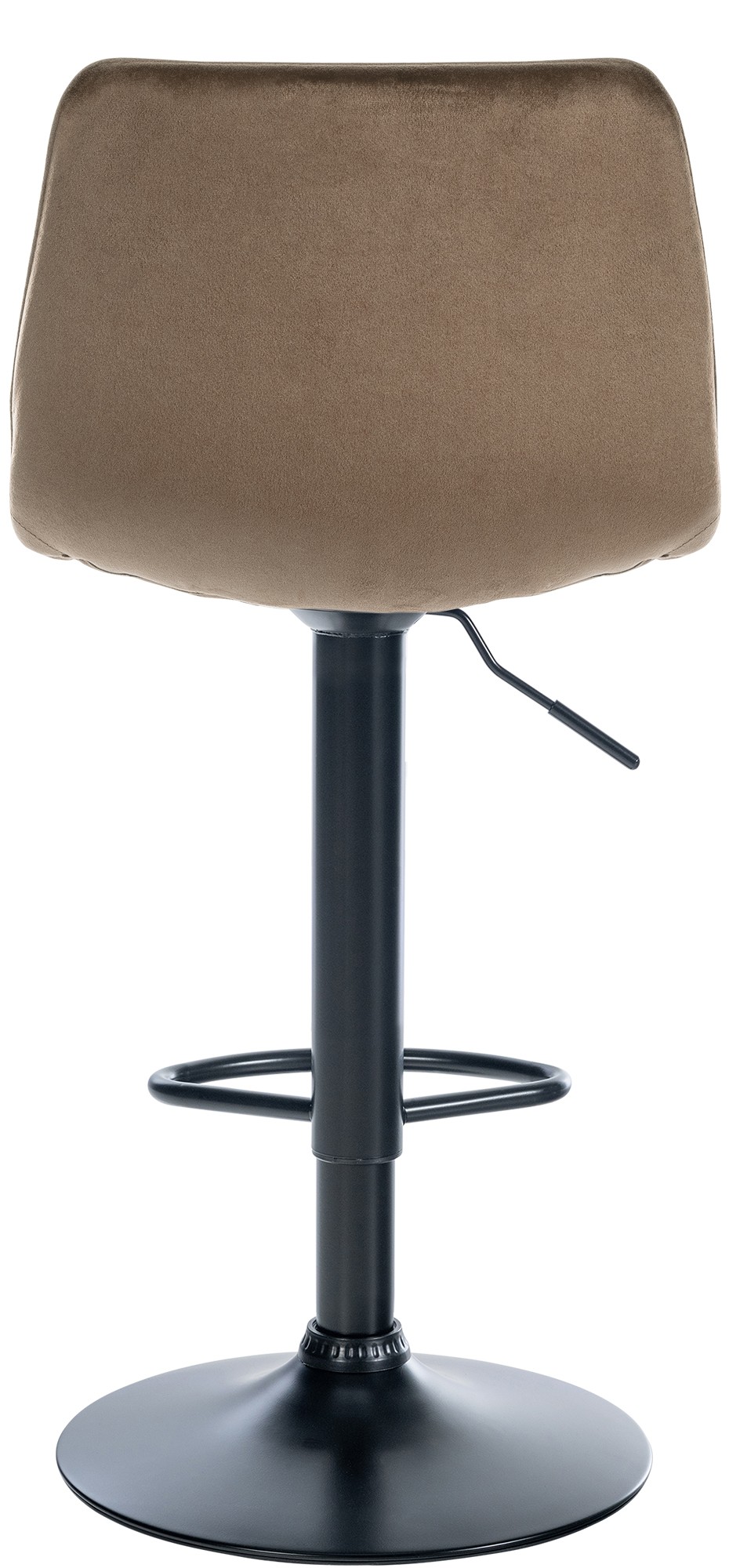 Tabouret de bar Lex en Velours Pied trompette en Métal Marron Noir