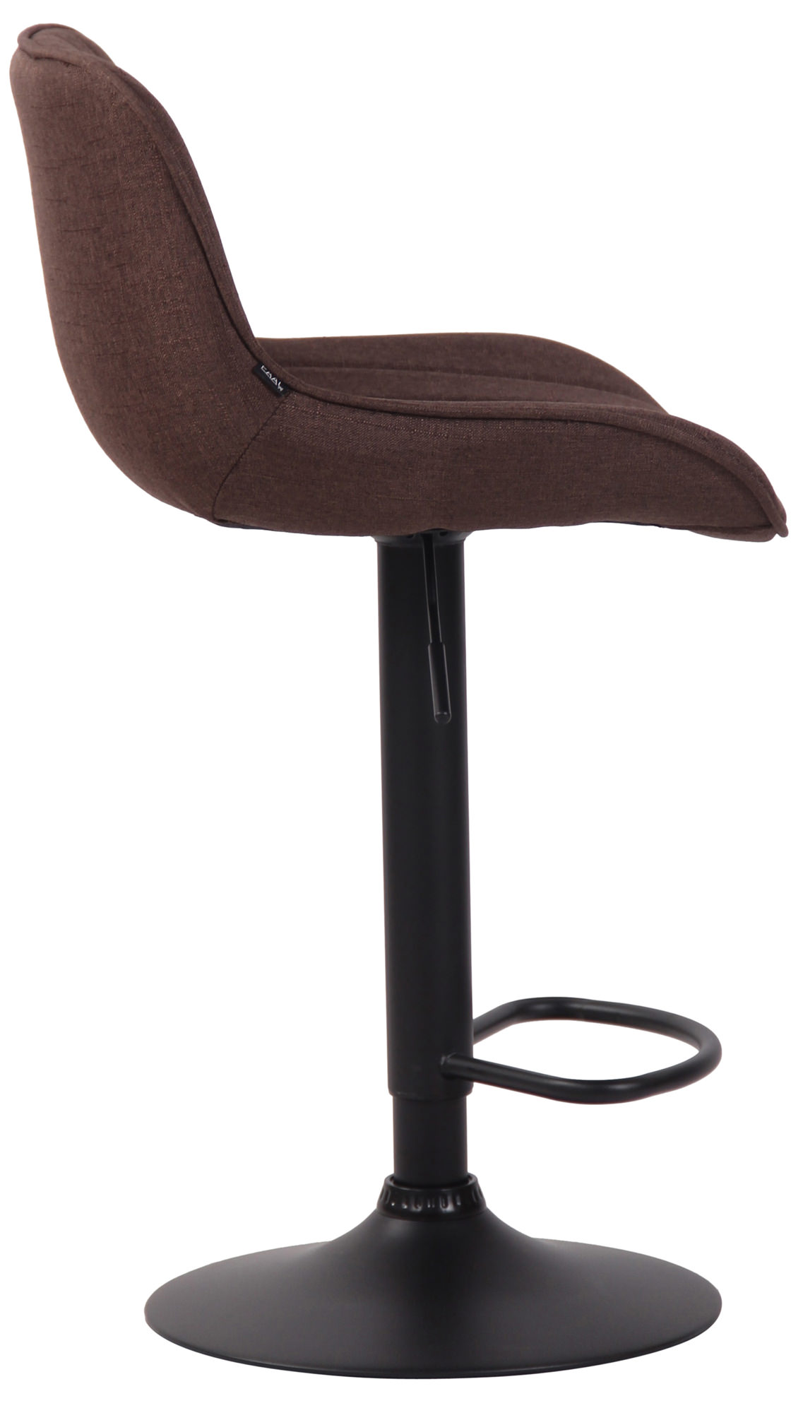 Tabouret de bar Lentini en Tissu avec Piètement trompette en Métal Marron Noir