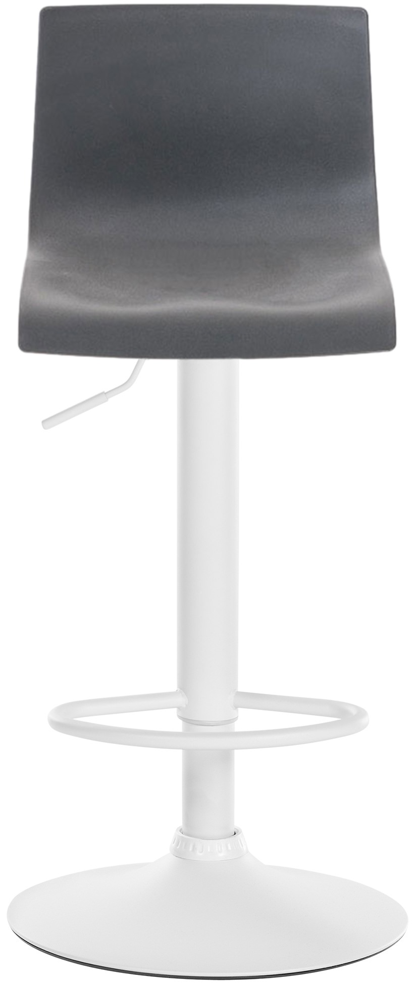 Tabouret de bar Hover Réglable en Hauteur Assise Plastique Métal blanc mat Gris