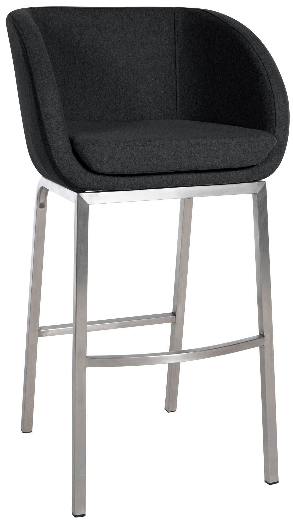 Tabouret de bar Rockhill feutre Anthracite Acier inoxydable