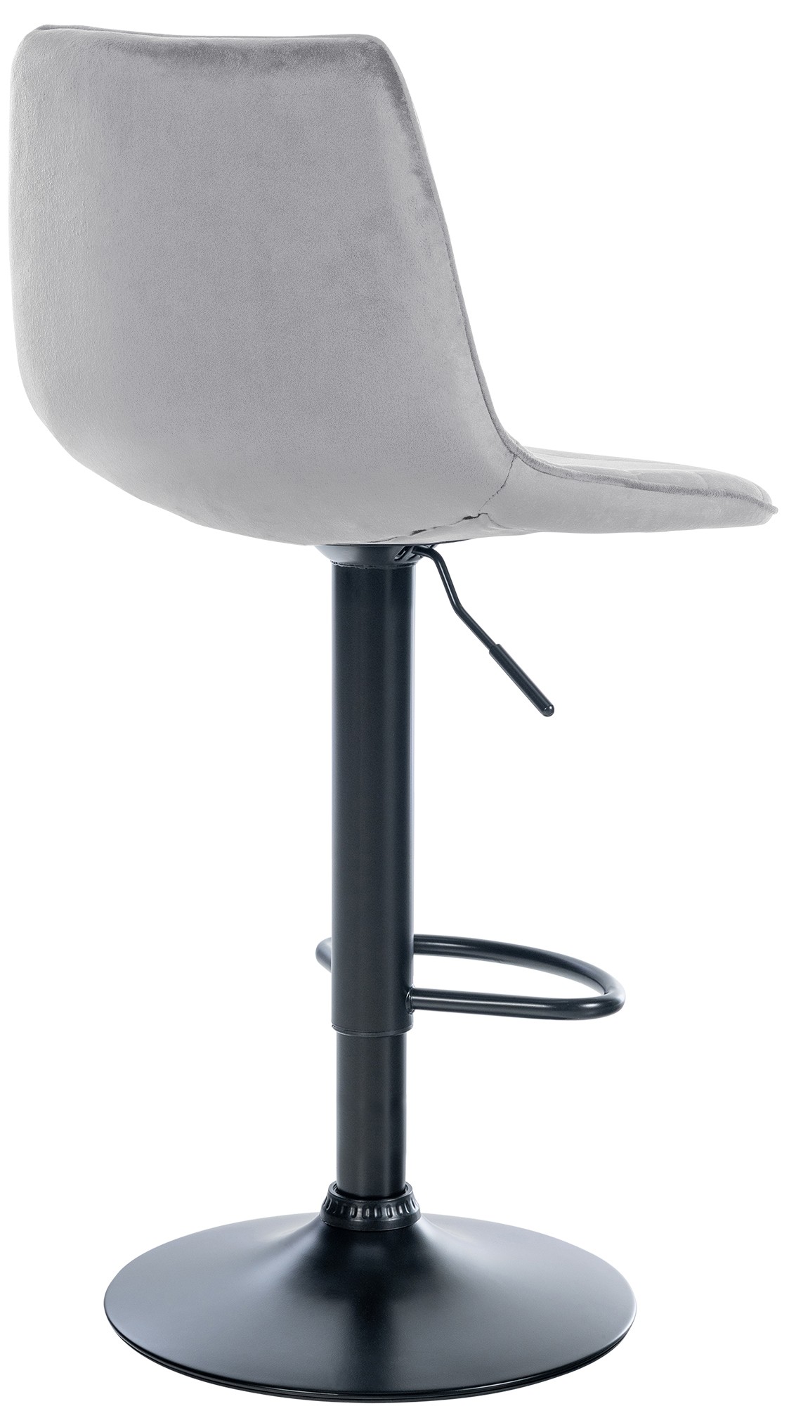 Tabouret de bar Lex en Velours Pied trompette en Métal Gris Noir