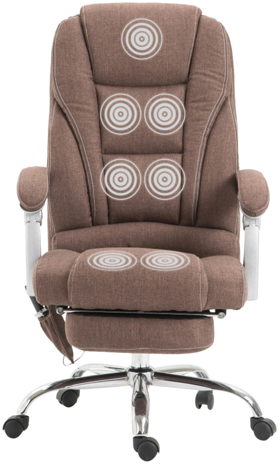 Fauteuil de bureau Pacific avec fonction massage tissu Marron