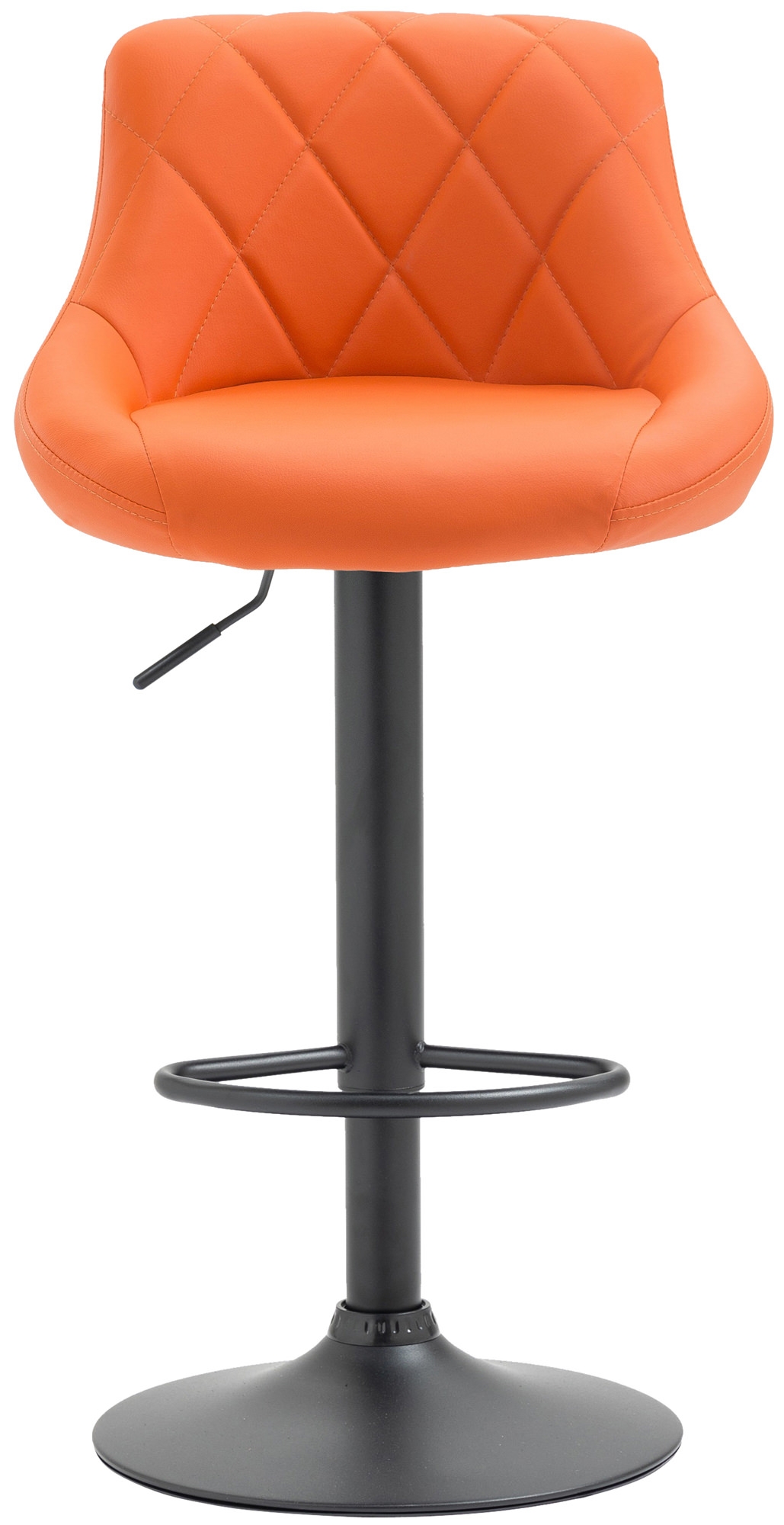 Tabouret de bar Lazio en similicuir avec pied en métal Orange Noir