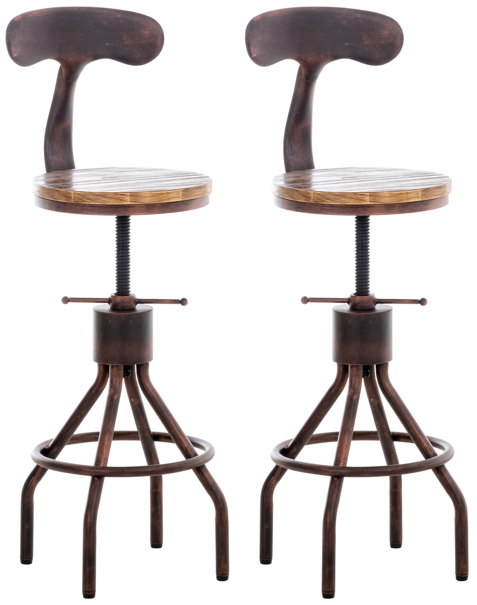 Lot de 2 tabourets de bar Hanam Bronze