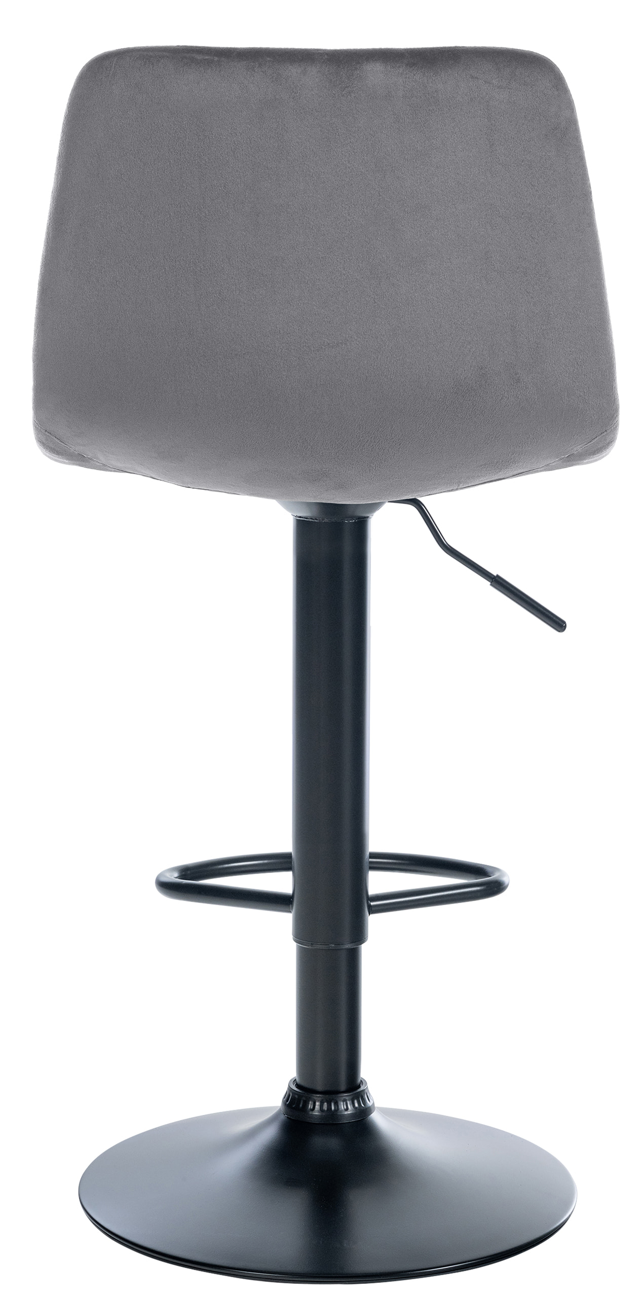 Tabouret de bar Divo en Velours Pied trompette en Métal Gris foncé Noir