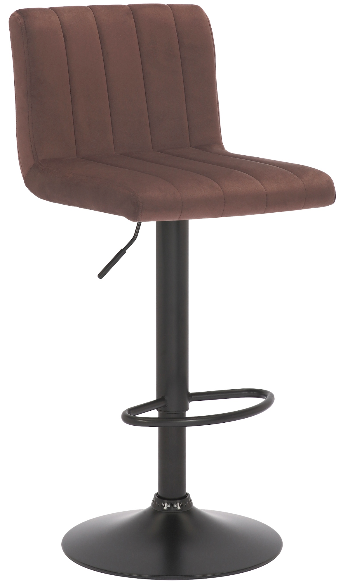 Tabouret de bar Jamie en Velours avec Piètement trompette en Métal Marron