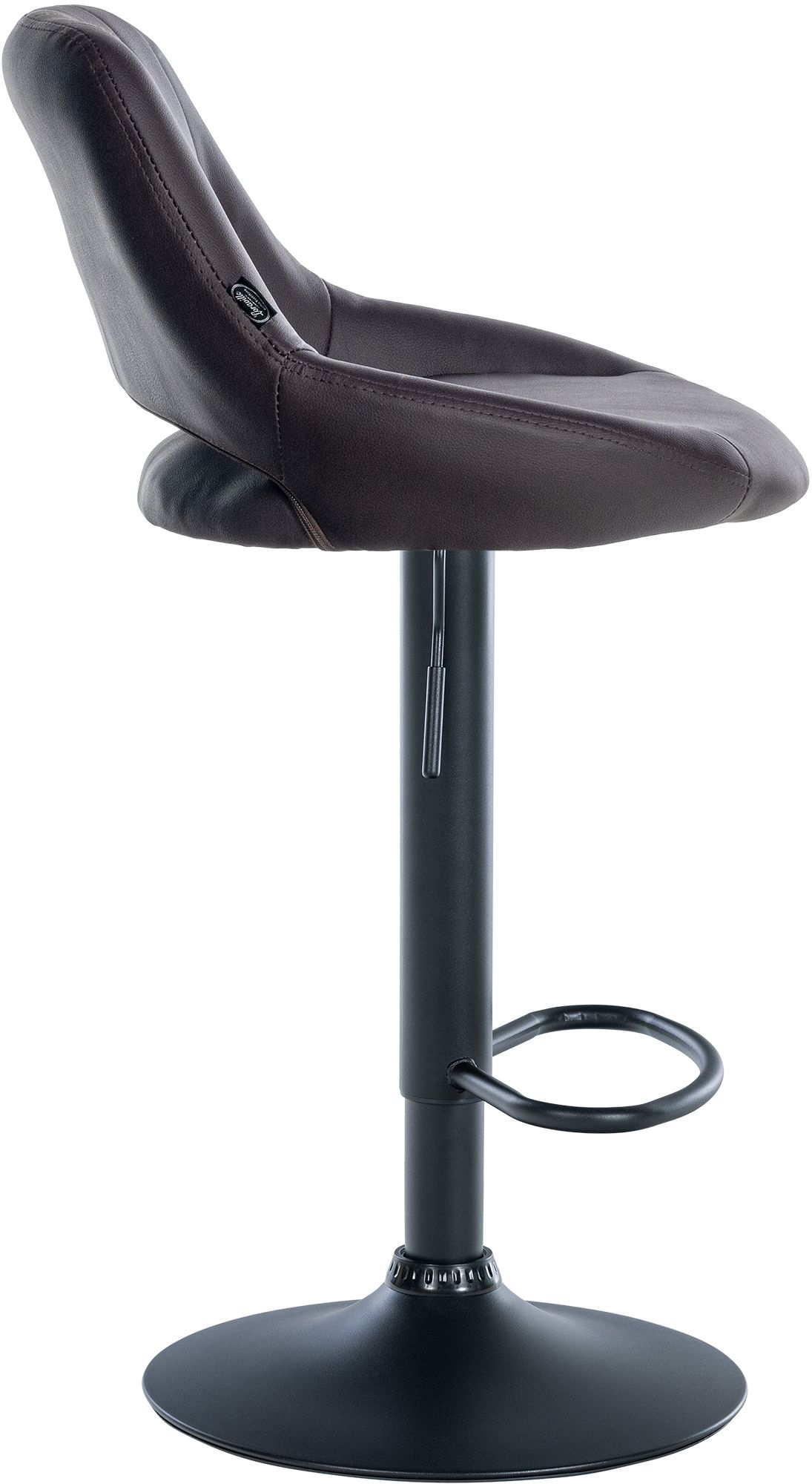 Tabouret de bar Milet similicuir Marron Noir