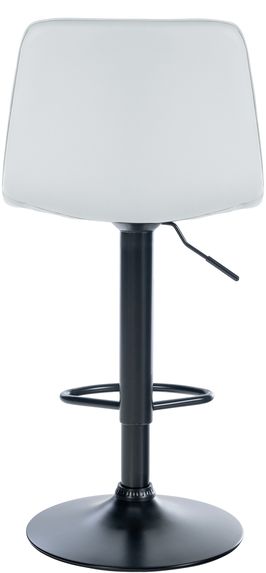 Tabouret de bar Lex en Similicuir Pied trompette en Métal Blanc Noir