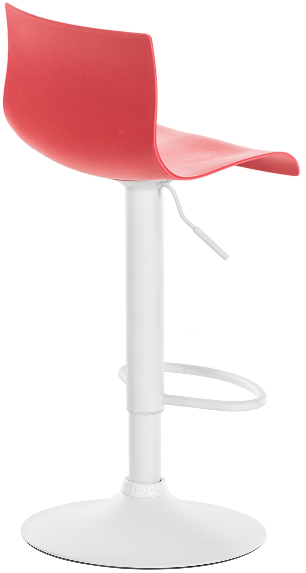 Tabouret de bar Hover Réglable en Hauteur Assise Plastique Métal blanc mat Rouge