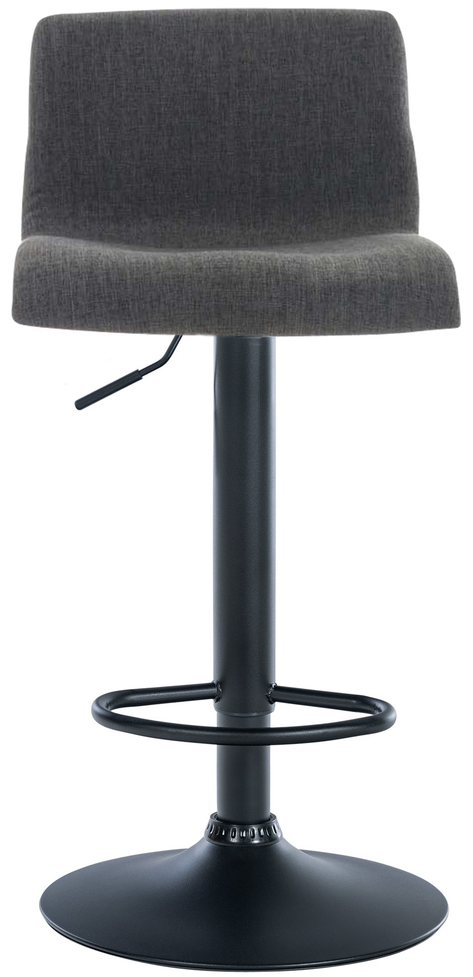 Tabouret de bar Hover Assise en Tissu Piètement Métal chromé Métal noir mat Gris foncé