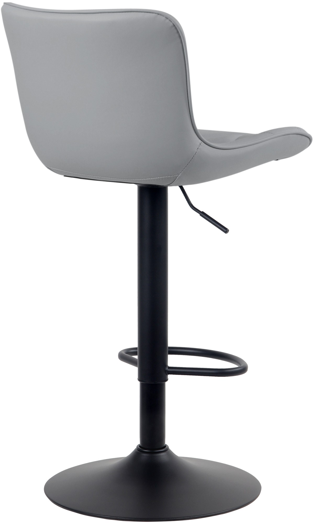 Tabouret de bar Linus Pied en Métal Hauteur réglable Siège pivotant Gris Similicuir